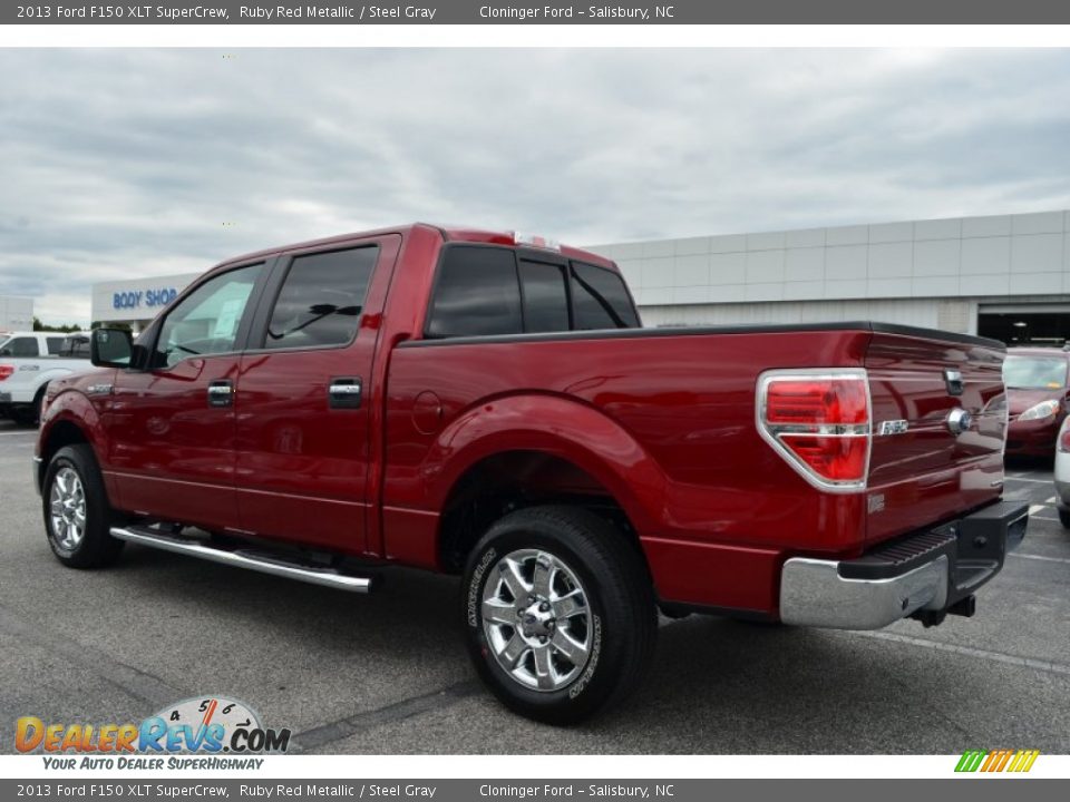 2013 Ford F150 XLT SuperCrew Ruby Red Metallic / Steel Gray Photo #21