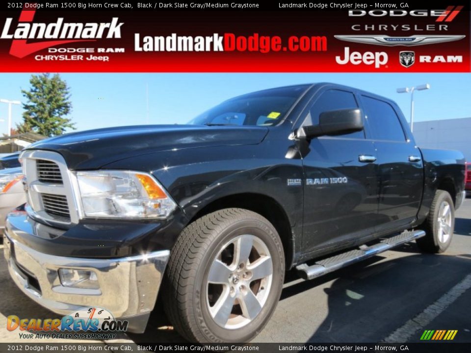2012 Dodge Ram 1500 Big Horn Crew Cab Black / Dark Slate Gray/Medium Graystone Photo #1