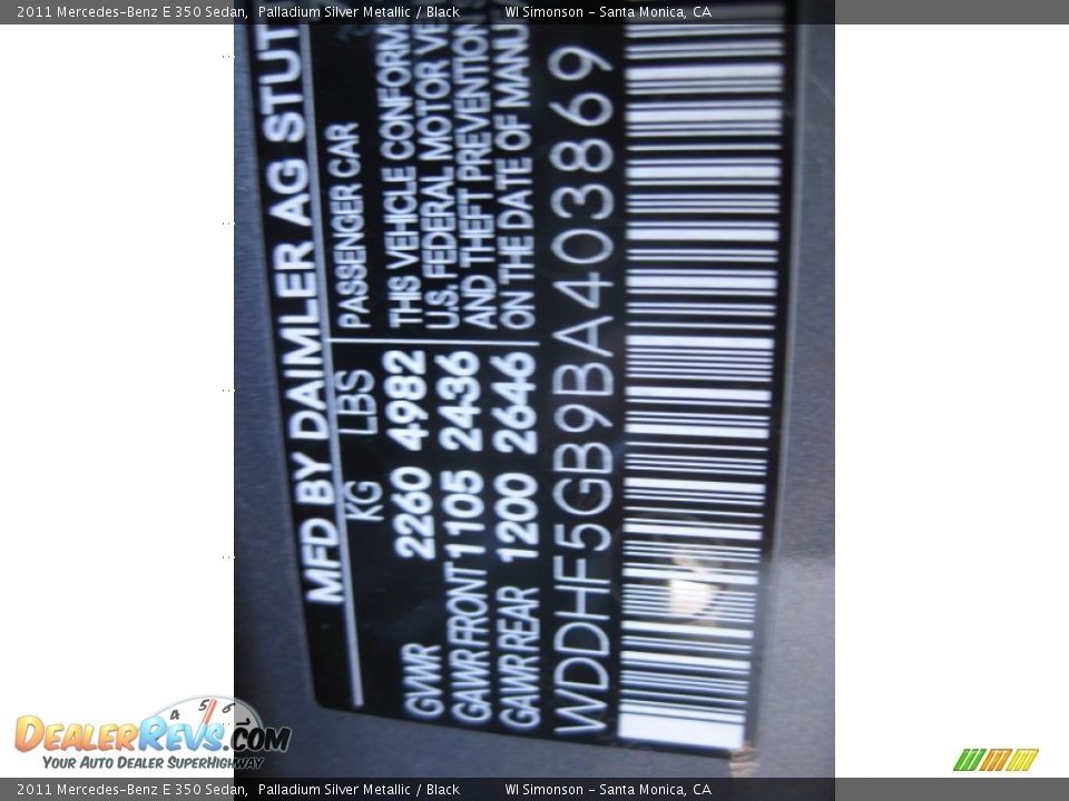 2011 Mercedes-Benz E 350 Sedan Palladium Silver Metallic / Black Photo #25