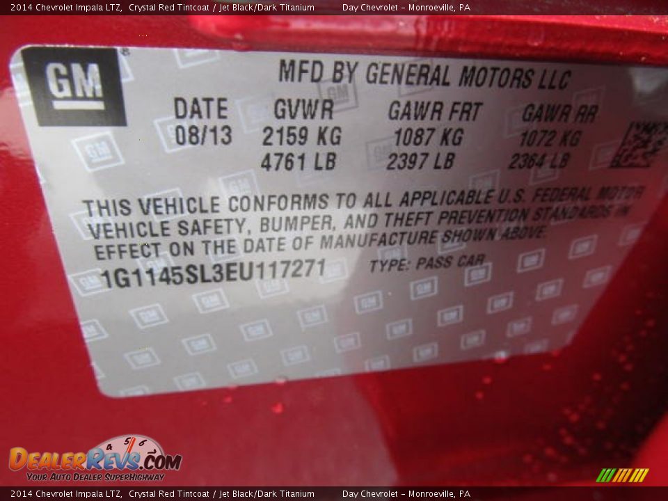 2014 Chevrolet Impala LTZ Crystal Red Tintcoat / Jet Black/Dark Titanium Photo #19