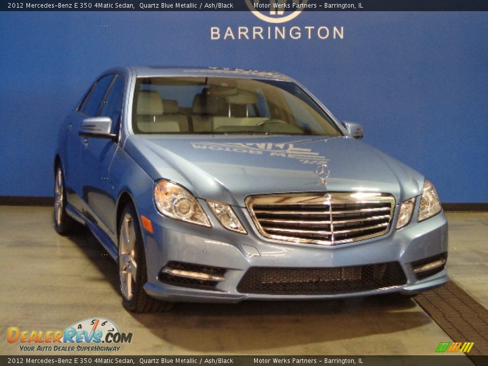 2012 Mercedes-Benz E 350 4Matic Sedan Quartz Blue Metallic / Ash/Black Photo #1