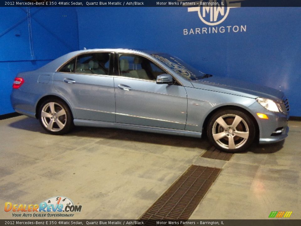 2012 Mercedes-Benz E 350 4Matic Sedan Quartz Blue Metallic / Ash/Black Photo #14