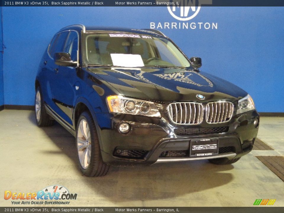 2011 BMW X3 xDrive 35i Black Sapphire Metallic / Black Photo #1
