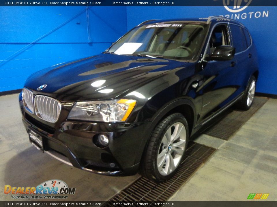 2011 BMW X3 xDrive 35i Black Sapphire Metallic / Black Photo #3