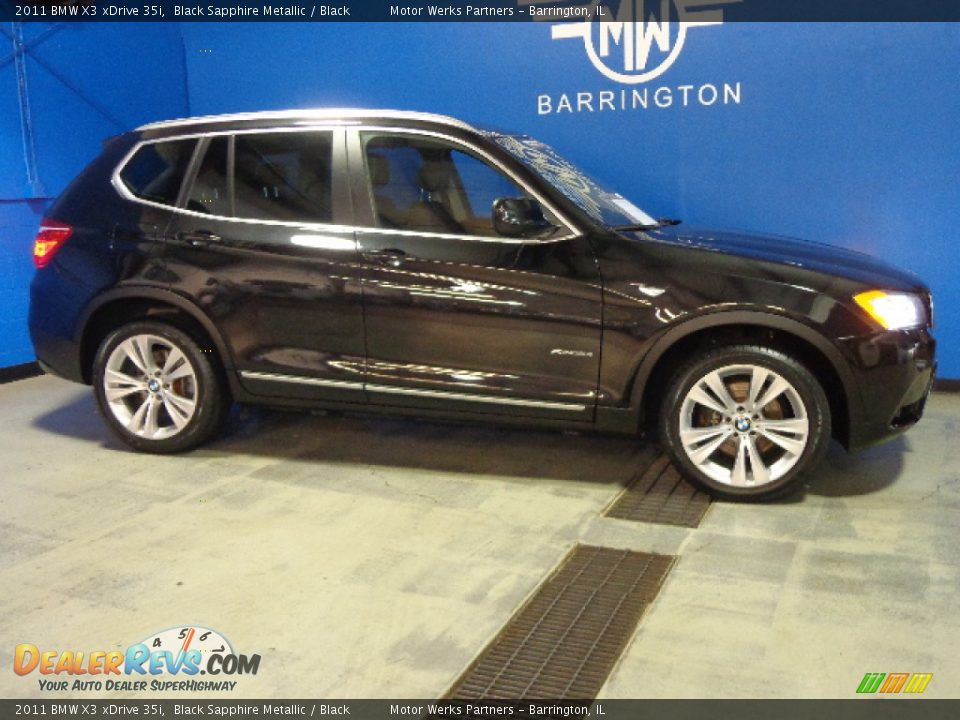 2011 BMW X3 xDrive 35i Black Sapphire Metallic / Black Photo #4
