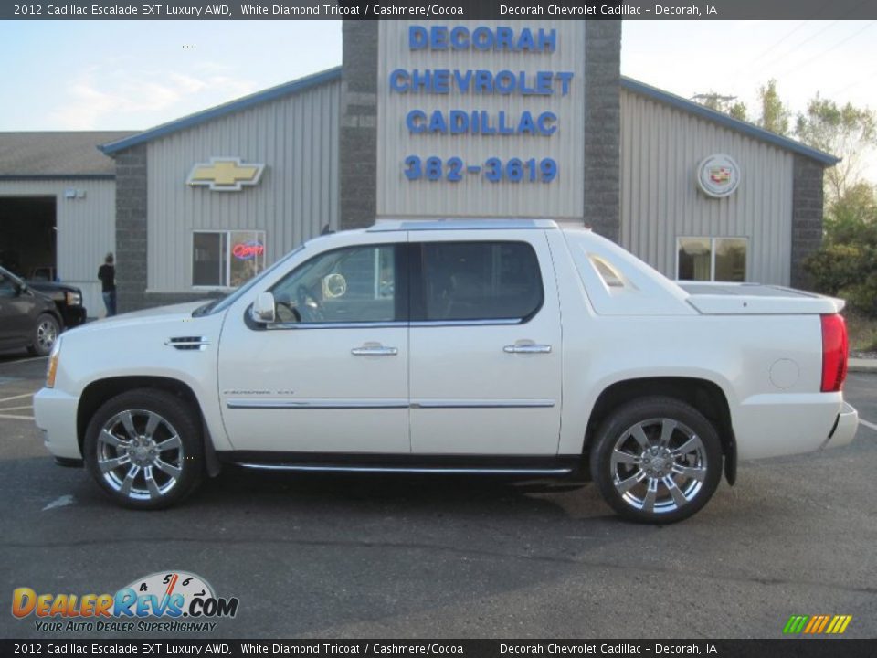 2012 Cadillac Escalade EXT Luxury AWD White Diamond Tricoat / Cashmere/Cocoa Photo #1