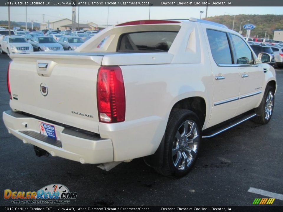 2012 Cadillac Escalade EXT Luxury AWD White Diamond Tricoat / Cashmere/Cocoa Photo #4