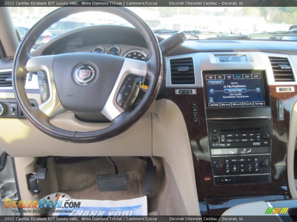 2012 Cadillac Escalade EXT Luxury AWD White Diamond Tricoat / Cashmere/Cocoa Photo #12