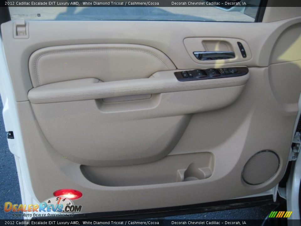 2012 Cadillac Escalade EXT Luxury AWD White Diamond Tricoat / Cashmere/Cocoa Photo #13