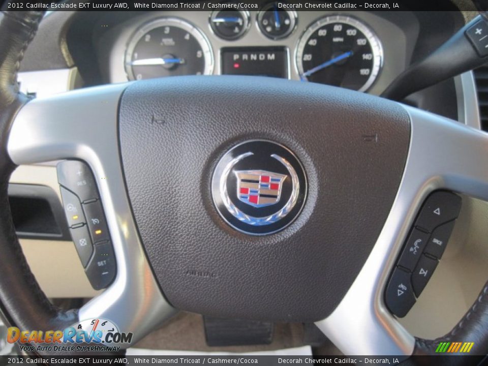 2012 Cadillac Escalade EXT Luxury AWD White Diamond Tricoat / Cashmere/Cocoa Photo #18