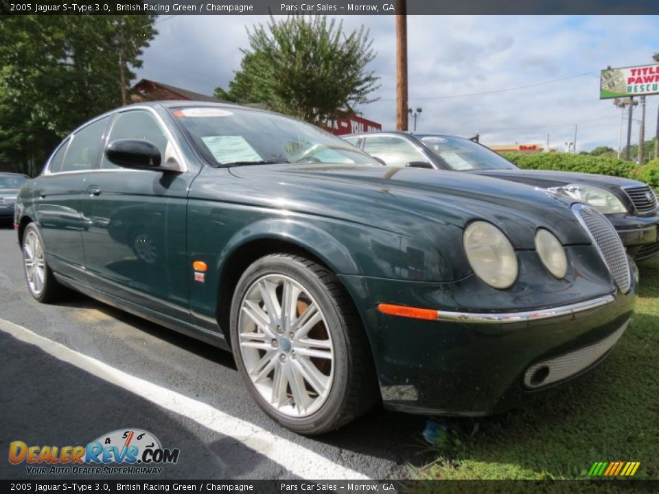 2005 Jaguar S-Type 3.0 British Racing Green / Champagne Photo #4
