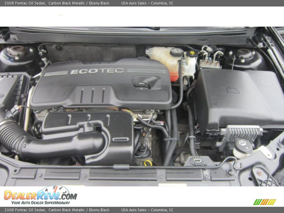2008 Pontiac G6 Sedan Carbon Black Metallic / Ebony Black Photo #14