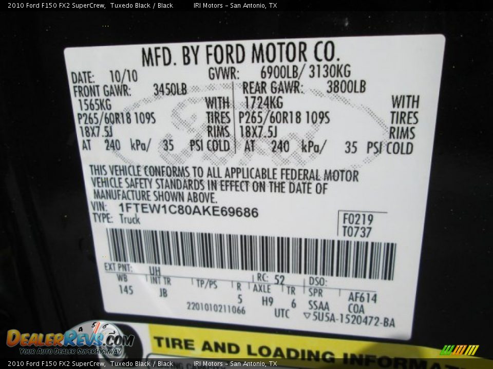 2010 Ford F150 FX2 SuperCrew Tuxedo Black / Black Photo #13