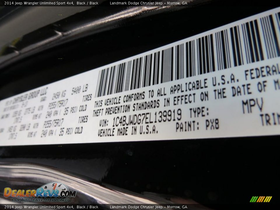 2014 Jeep Wrangler Unlimited Sport 4x4 Black / Black Photo #10