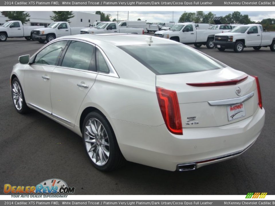 2014 Cadillac XTS Platinum FWD White Diamond Tricoat / Platinum Very Light Platinum/Dark Urban/Cocoa Opus Full Leather Photo #4