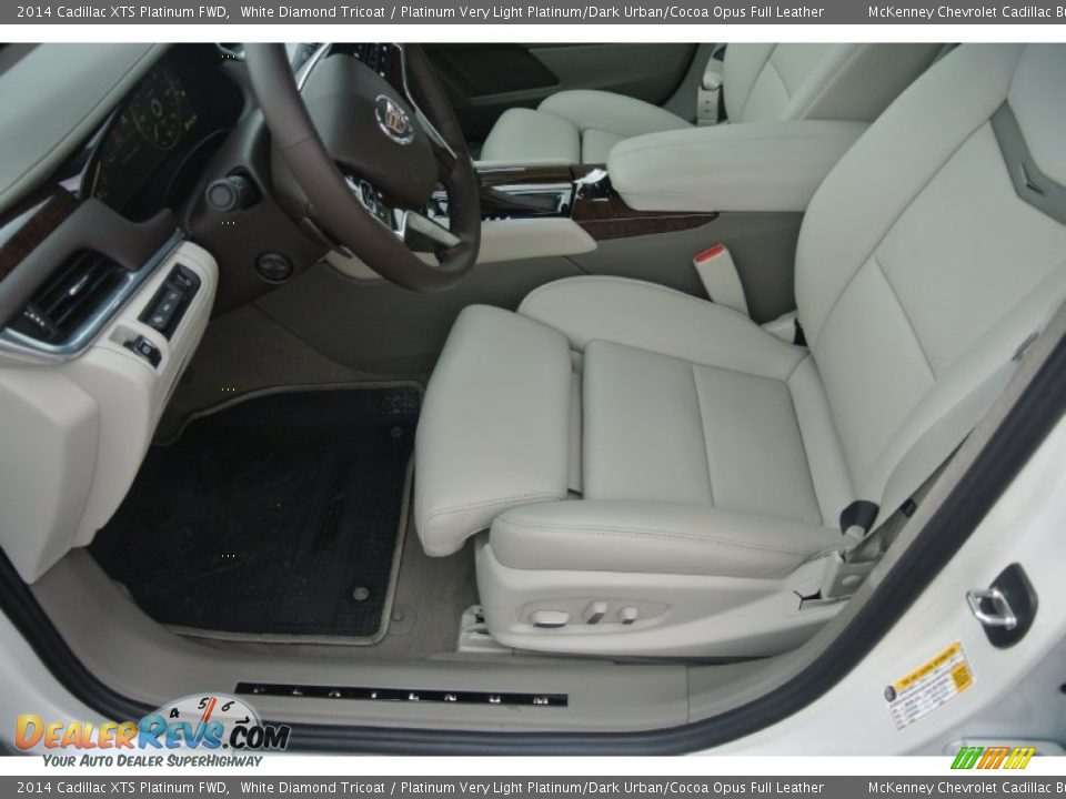 2014 Cadillac XTS Platinum FWD White Diamond Tricoat / Platinum Very Light Platinum/Dark Urban/Cocoa Opus Full Leather Photo #8