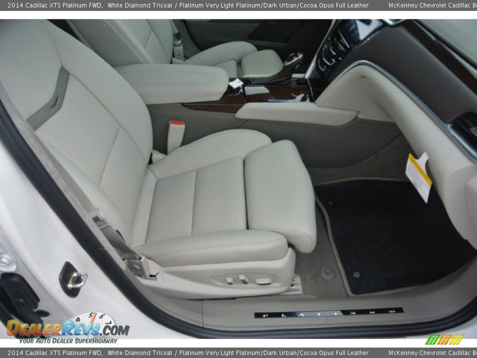 2014 Cadillac XTS Platinum FWD White Diamond Tricoat / Platinum Very Light Platinum/Dark Urban/Cocoa Opus Full Leather Photo #18