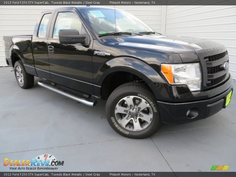 2013 Ford F150 STX SuperCab Tuxedo Black Metallic / Steel Gray Photo #1