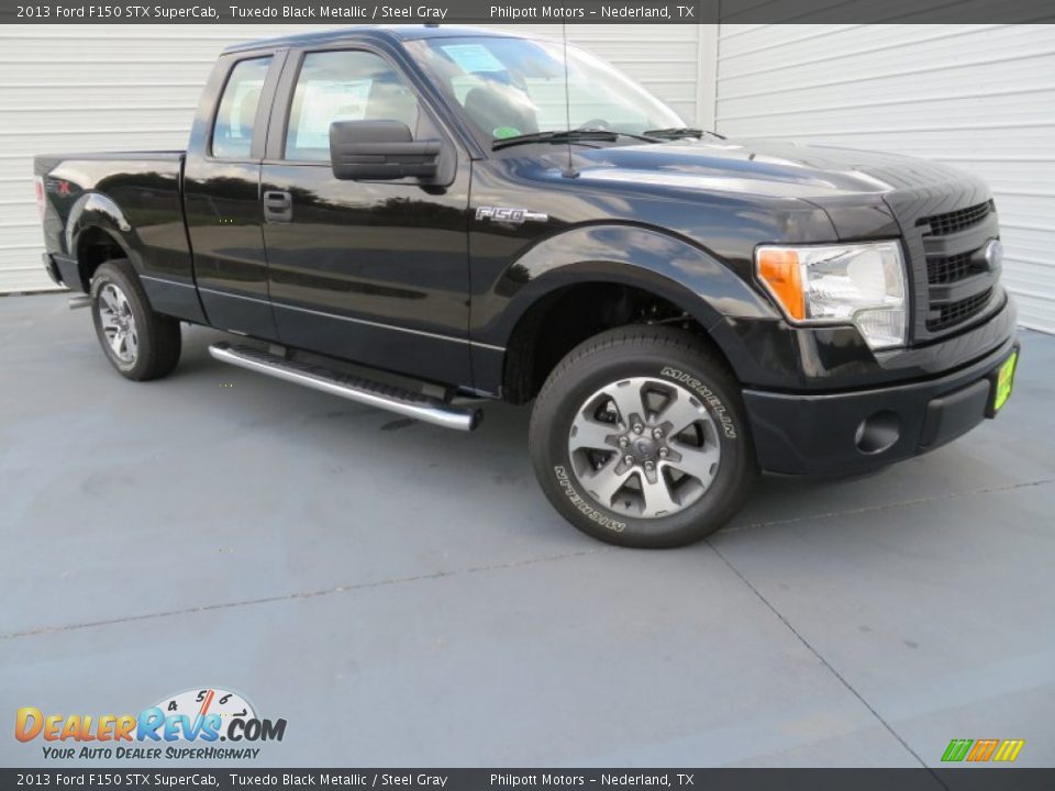 2013 Ford F150 STX SuperCab Tuxedo Black Metallic / Steel Gray Photo #2