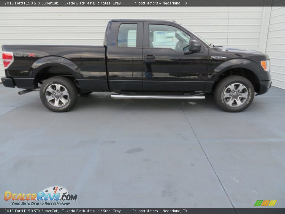 2013 Ford F150 STX SuperCab Tuxedo Black Metallic / Steel Gray Photo #3