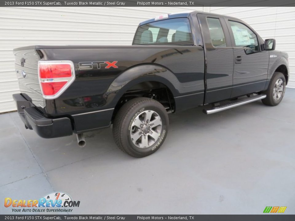 2013 Ford F150 STX SuperCab Tuxedo Black Metallic / Steel Gray Photo #4