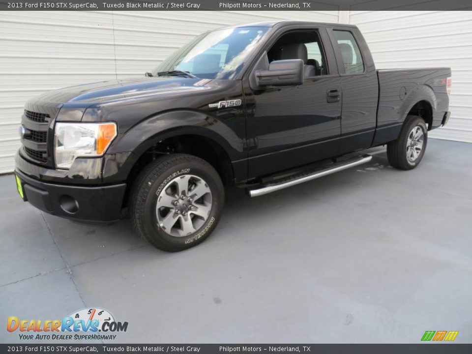 2013 Ford F150 STX SuperCab Tuxedo Black Metallic / Steel Gray Photo #7