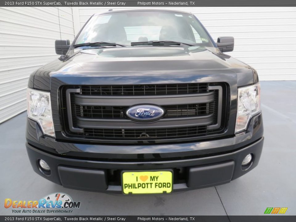 2013 Ford F150 STX SuperCab Tuxedo Black Metallic / Steel Gray Photo #8