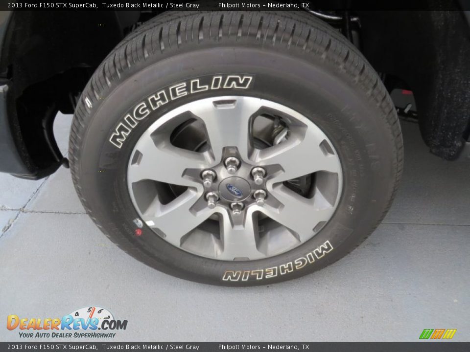 2013 Ford F150 STX SuperCab Tuxedo Black Metallic / Steel Gray Photo #12