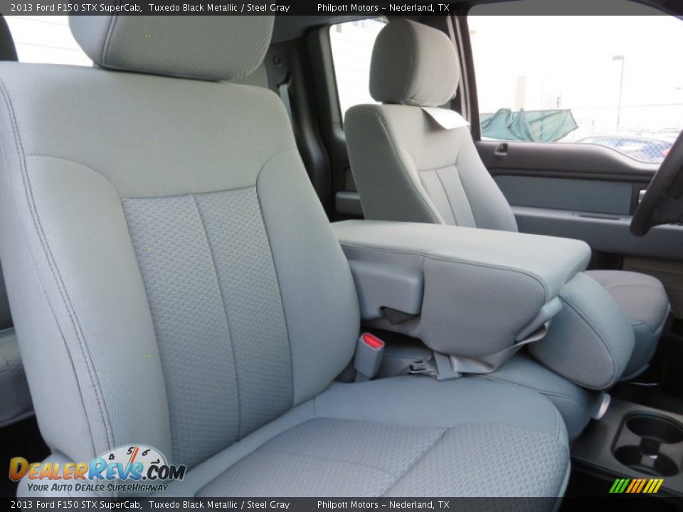 2013 Ford F150 STX SuperCab Tuxedo Black Metallic / Steel Gray Photo #23