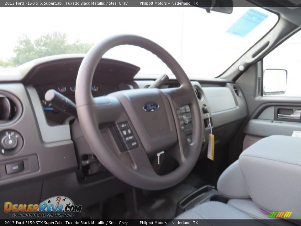 2013 Ford F150 STX SuperCab Tuxedo Black Metallic / Steel Gray Photo #27