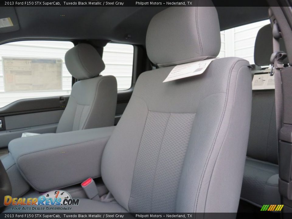 2013 Ford F150 STX SuperCab Tuxedo Black Metallic / Steel Gray Photo #28