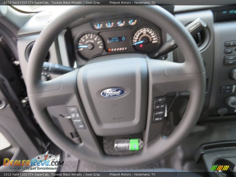 2013 Ford F150 STX SuperCab Tuxedo Black Metallic / Steel Gray Photo #33