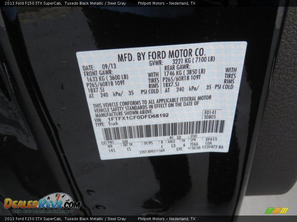 2013 Ford F150 STX SuperCab Tuxedo Black Metallic / Steel Gray Photo #36