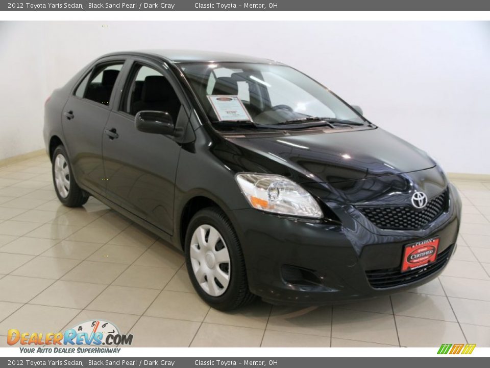 2012 Toyota Yaris Sedan Black Sand Pearl / Dark Gray Photo #1