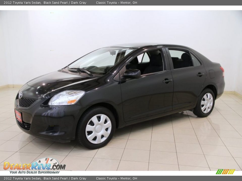 2012 Toyota Yaris Sedan Black Sand Pearl / Dark Gray Photo #3