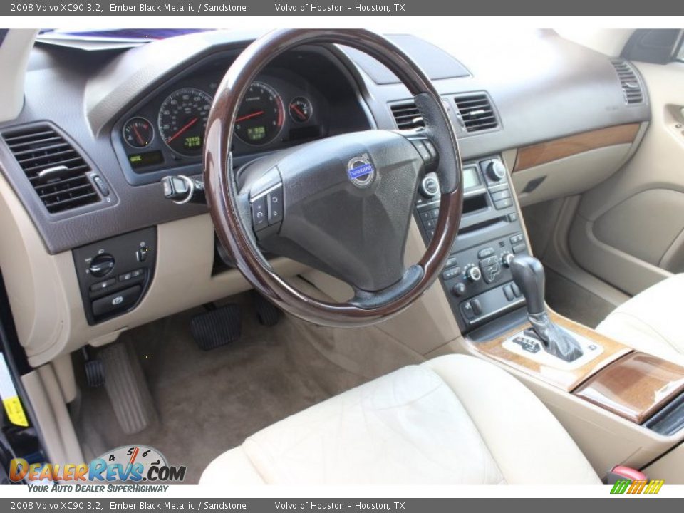 2008 Volvo XC90 3.2 Ember Black Metallic / Sandstone Photo #11