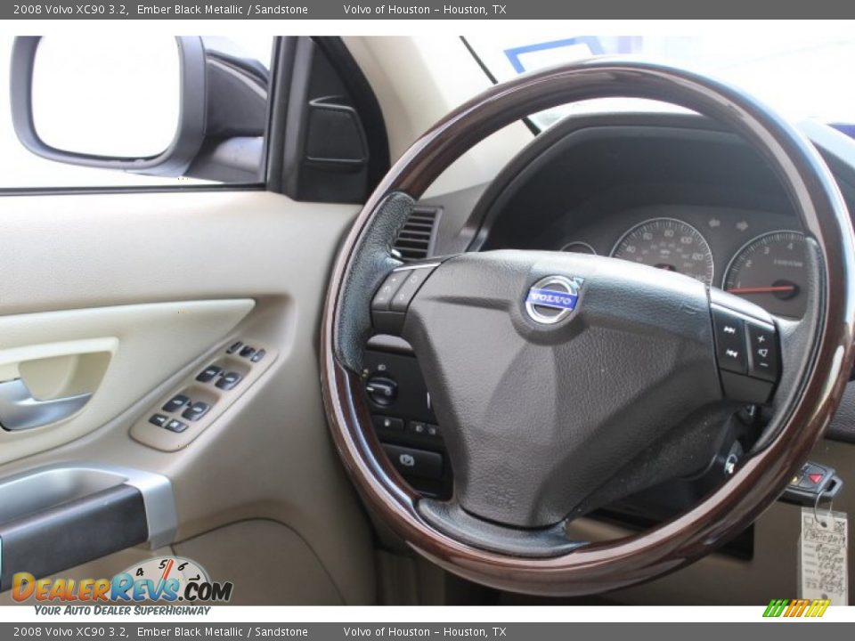 2008 Volvo XC90 3.2 Ember Black Metallic / Sandstone Photo #31