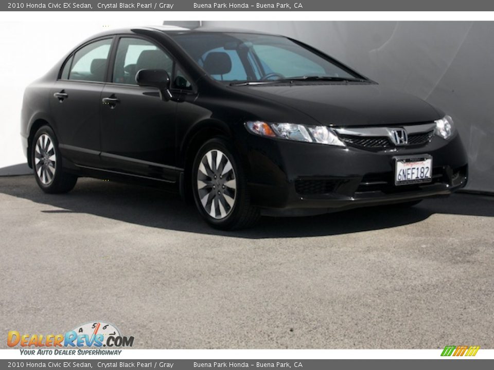 2010 Honda Civic EX Sedan Crystal Black Pearl / Gray Photo #1