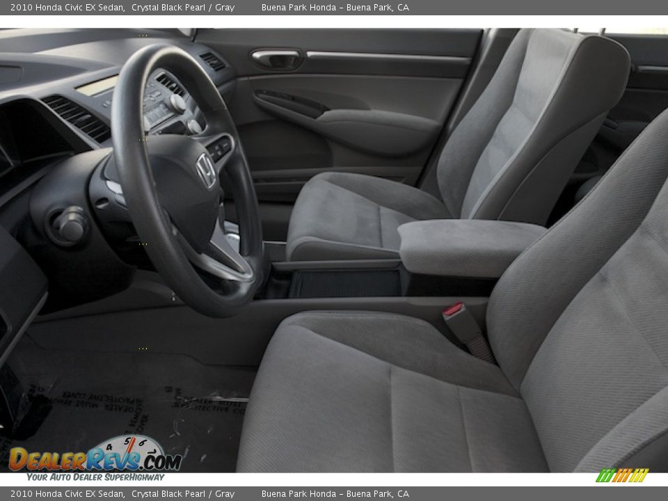 2010 Honda Civic EX Sedan Crystal Black Pearl / Gray Photo #3