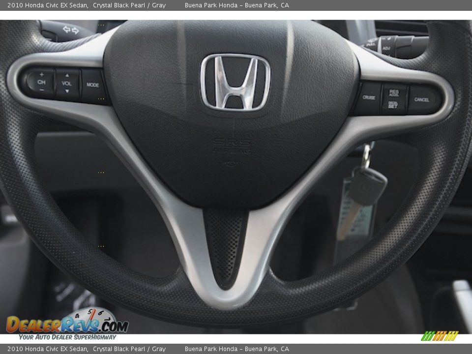 2010 Honda Civic EX Sedan Crystal Black Pearl / Gray Photo #6
