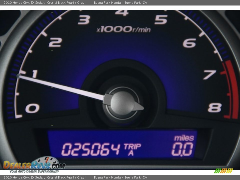 2010 Honda Civic EX Sedan Crystal Black Pearl / Gray Photo #7