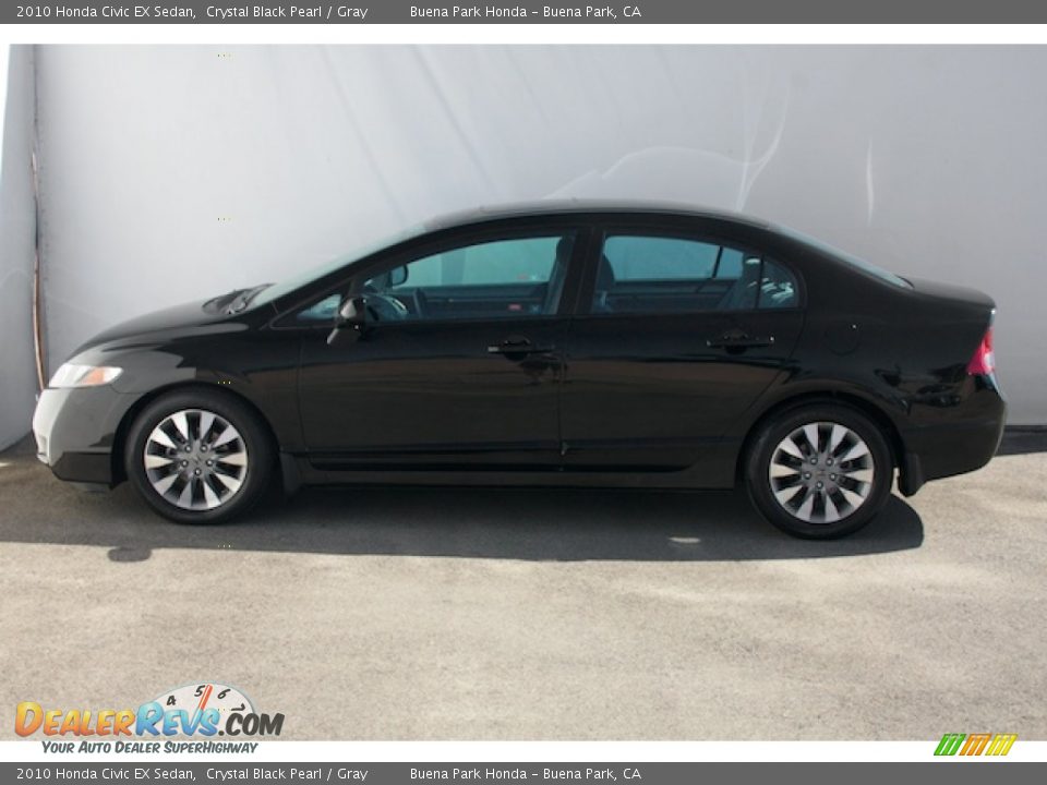 2010 Honda Civic EX Sedan Crystal Black Pearl / Gray Photo #9