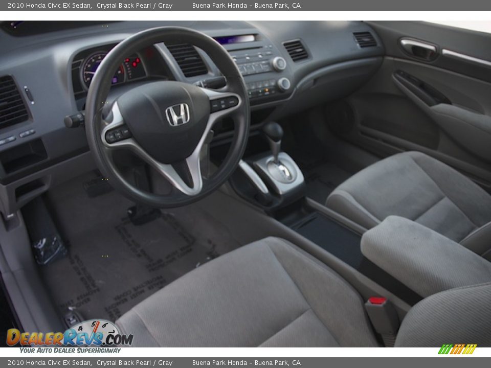 2010 Honda Civic EX Sedan Crystal Black Pearl / Gray Photo #12