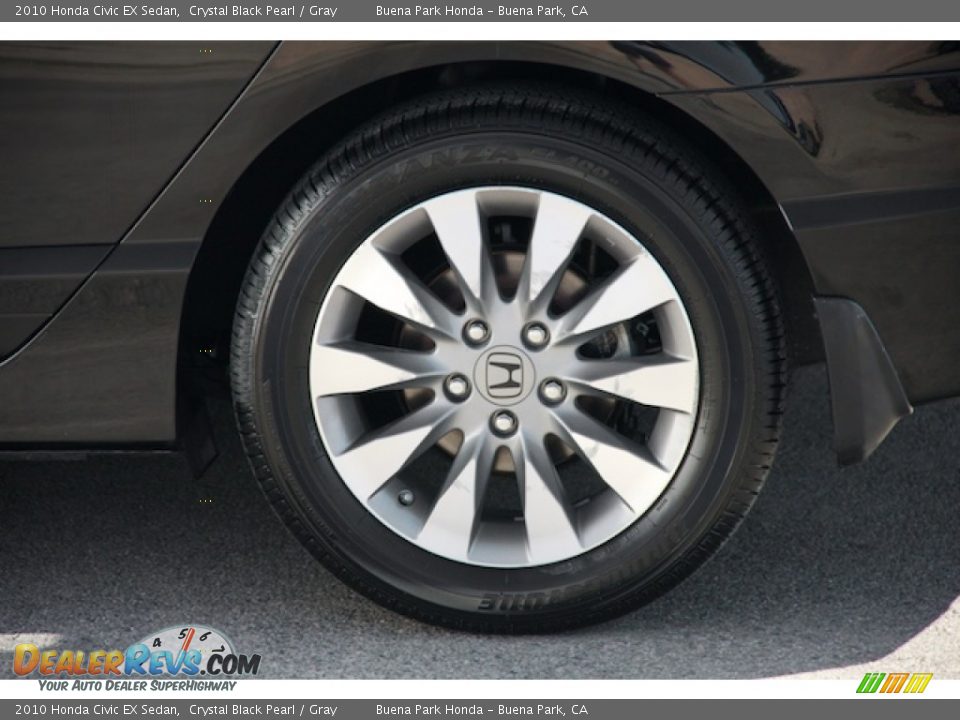 2010 Honda Civic EX Sedan Crystal Black Pearl / Gray Photo #29