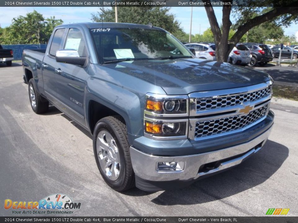 2014 Chevrolet Silverado 1500 LTZ Double Cab 4x4 Blue Granite Metallic / Cocoa/Dune Photo #1