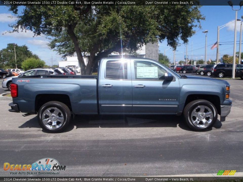 2014 Chevrolet Silverado 1500 LTZ Double Cab 4x4 Blue Granite Metallic / Cocoa/Dune Photo #10