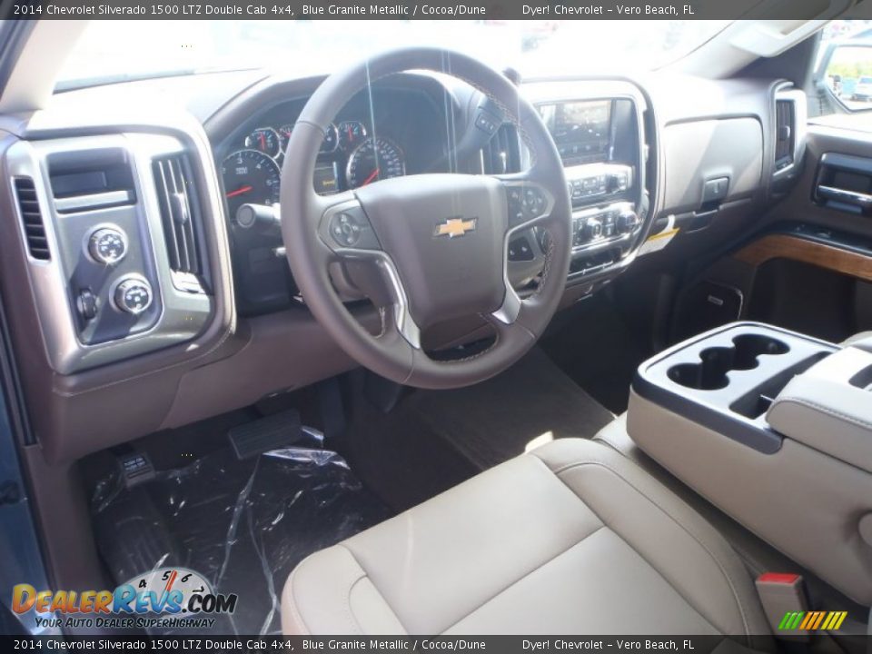 2014 Chevrolet Silverado 1500 LTZ Double Cab 4x4 Blue Granite Metallic / Cocoa/Dune Photo #13