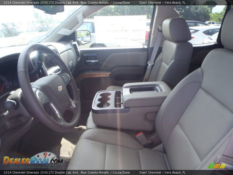 2014 Chevrolet Silverado 1500 LTZ Double Cab 4x4 Blue Granite Metallic / Cocoa/Dune Photo #14