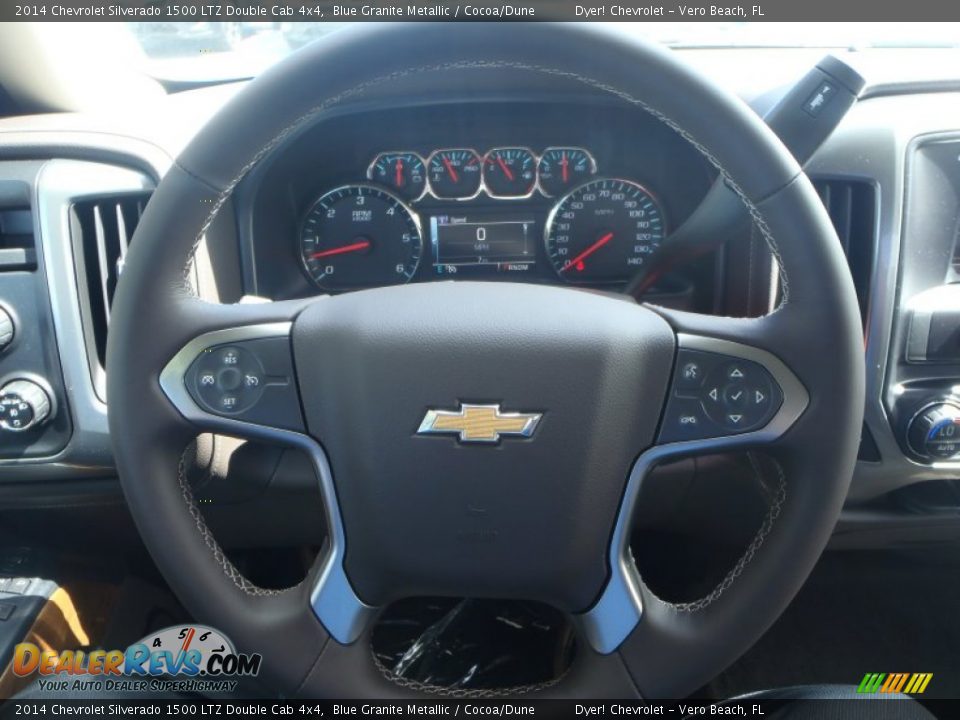 2014 Chevrolet Silverado 1500 LTZ Double Cab 4x4 Blue Granite Metallic / Cocoa/Dune Photo #17