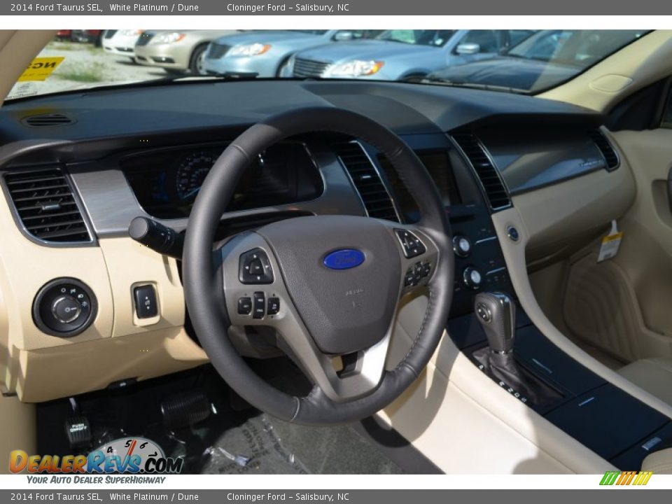 2014 Ford Taurus SEL White Platinum / Dune Photo #6